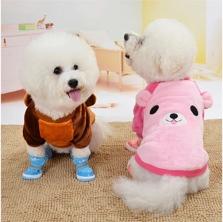 Cartoon Puppy Dog Cat Hoodie Sweatshirt Winter Pet Clothes for Small Dogs French Bulldog Pug Coat Jacket Dogs Pets Clothing Suit