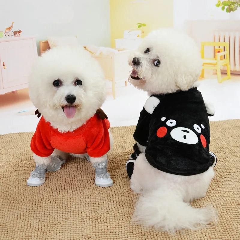 Cartoon Puppy Dog Cat Hoodie Sweatshirt Winter Pet Clothes for Small Dogs French Bulldog Pug Coat Jacket Dogs Pets Clothing Suit