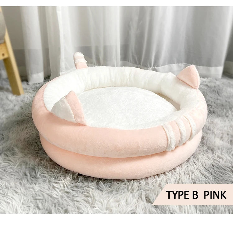 Deep sleep Warm comfort cozy cave beds in winter cat bed little mat basket Long Plush cat's house products pets dog tent Indoor