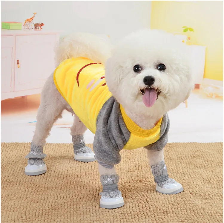 Cartoon Puppy Dog Cat Hoodie Sweatshirt Winter Pet Clothes for Small Dogs French Bulldog Pug Coat Jacket Dogs Pets Clothing Suit