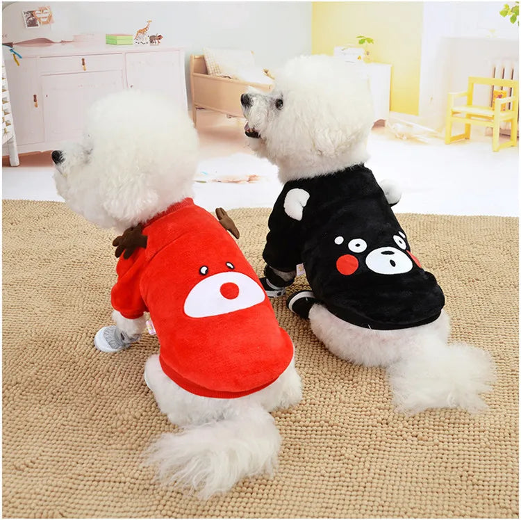 Cartoon Puppy Dog Cat Hoodie Sweatshirt Winter Pet Clothes for Small Dogs French Bulldog Pug Coat Jacket Dogs Pets Clothing Suit