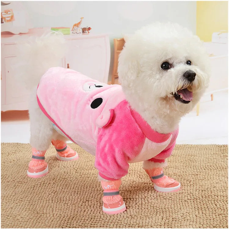 Cartoon Puppy Dog Cat Hoodie Sweatshirt Winter Pet Clothes for Small Dogs French Bulldog Pug Coat Jacket Dogs Pets Clothing Suit