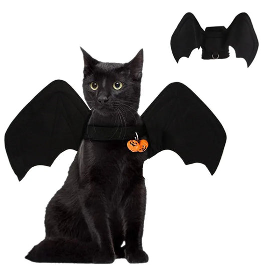 2020 New Halloween Pet Dog Costumes Clothing Black Bat Wings Pet Gift Dress Vampire Black Cute Fancy Halloween Pet Costumes