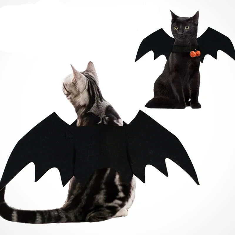 2020 New Halloween Pet Dog Costumes Clothing Black Bat Wings Pet Gift Dress Vampire Black Cute Fancy Halloween Pet Costumes