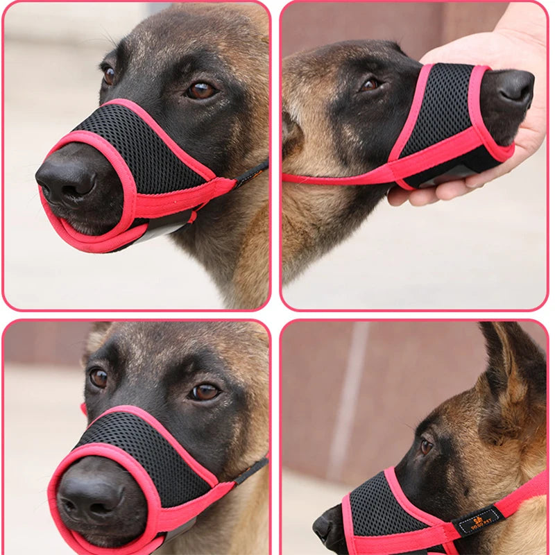 Pet Dog NO Bite Adjustable Mask Breathable Bark Bite Mesh Mouth Muzzle Grooming Anti Stop Chewing Anti Bark anti Bite  S-XXL