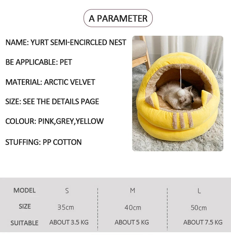 Deep sleep Warm comfort cozy cave beds in winter cat bed little mat basket Long Plush cat's house products pets dog tent Indoor