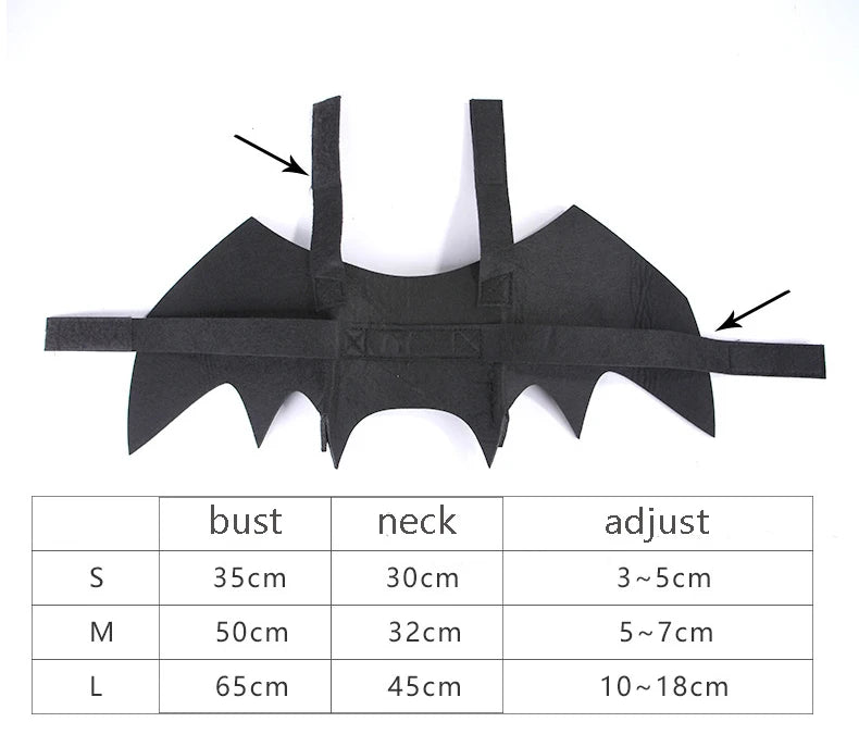 2020 New Halloween Pet Dog Costumes Clothing Black Bat Wings Pet Gift Dress Vampire Black Cute Fancy Halloween Pet Costumes