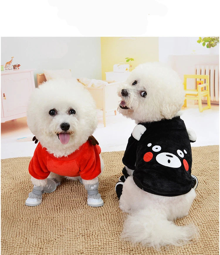 Cartoon Puppy Dog Cat Hoodie Sweatshirt Winter Pet Clothes for Small Dogs French Bulldog Pug Coat Jacket Dogs Pets Clothing Suit