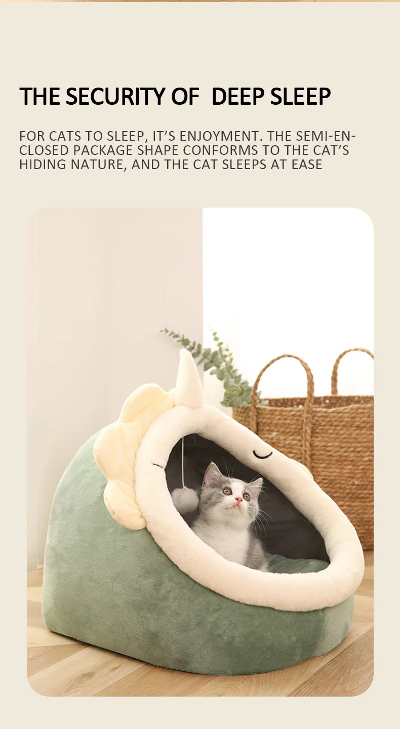 Cat Pad Bed Sweet Soft Warm Pet Basket Cozy Kitten Lounger Cushion Pet House Tent Small Dog Mat For Washable Cats winter Beds