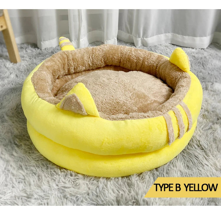 Deep sleep Warm comfort cozy cave beds in winter cat bed little mat basket Long Plush cat's house products pets dog tent Indoor