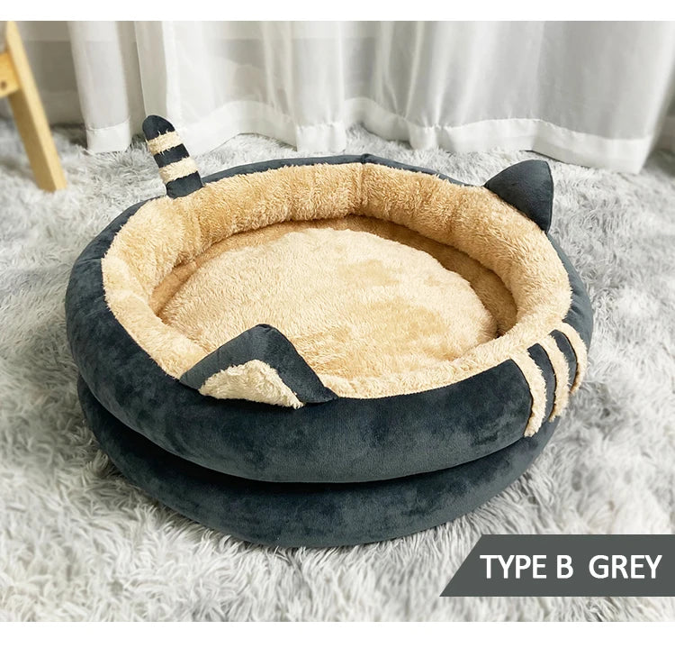 Deep sleep Warm comfort cozy cave beds in winter cat bed little mat basket Long Plush cat's house products pets dog tent Indoor