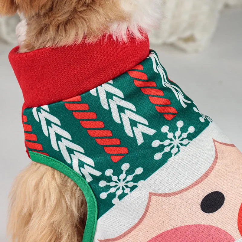 Autumn and Winter Christmas Pet Clothes Two-color Coat Pet Dog Clothes Into Holiday Pet Supplies