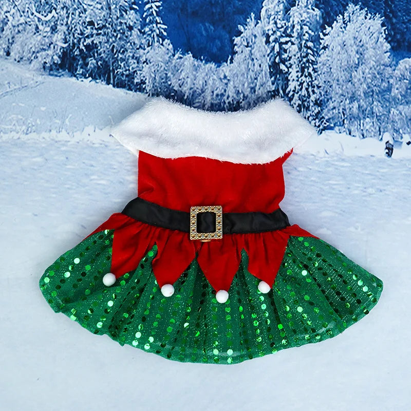 New Christmas Pet Clothing, Holiday Party Dress Up, Dog Clothing, Skirt, Pet Clothing