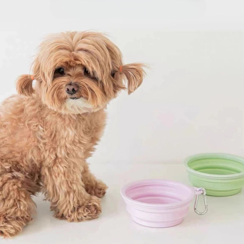 350/650ml Dog Bowl Multipurpose Collapsible Silicone Feeder Dish Bowl Portable Large Capacity Puppy Water Food Container Travel