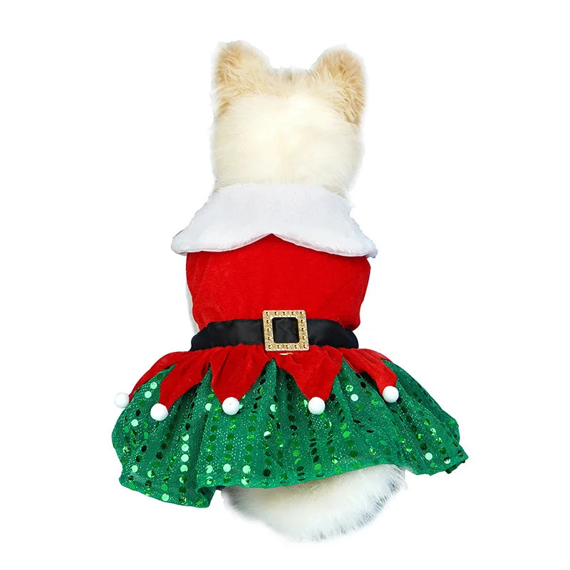 New Christmas Pet Clothing, Holiday Party Dress Up, Dog Clothing, Skirt, Pet Clothing