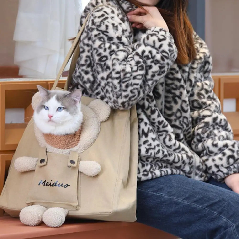 0-5KG Cat Carrier Canvas  BagTote Outdoor Transport Shoulder Bag for Small Dogs Handbag Pouch Puppy Carrier Travel Pet Carrier