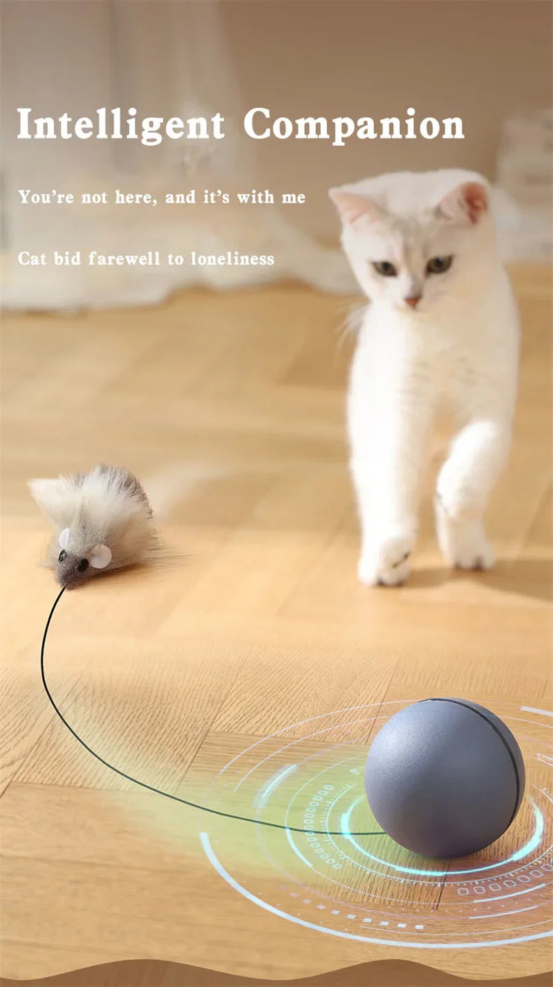 Cat Toys Mouse Teaser Ball Fun Moving Toy for Pet Cat Dog Electric Teaser Ball Automatic Intelligent Rolling Ball