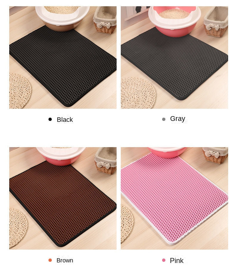 Waterproof Pet Cat Litter Mat Double Layer Pet Litter Box Mat Non-slip Sand Cat Pad Washable Bed Mat Clean Pad Products