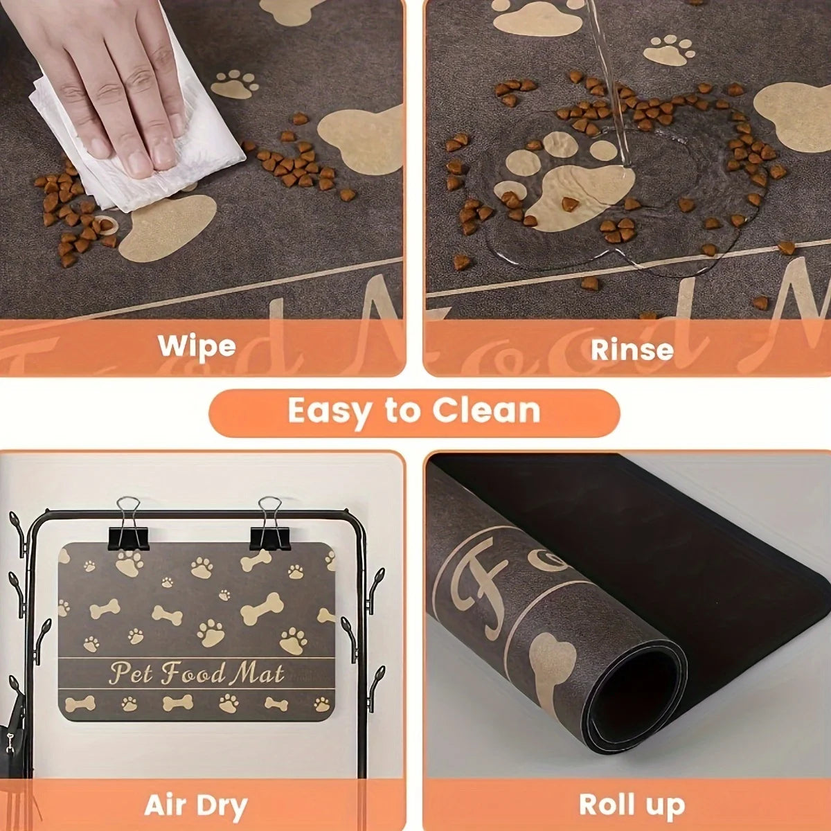 Pet Placemat No Stains Quick Dry Absorbent Dog Food Bowl Mat Cat Feed Mat Cat Dog Drinking Feeding Placemat Pet Feeder Pads