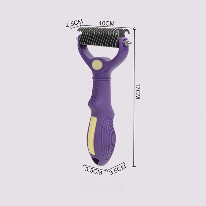 Dog Grooming Comb Pet Deshedding Brush Double-Sided Undercoat Rake for Dog Cat Shedding Comb Dematting Tool for Grooming