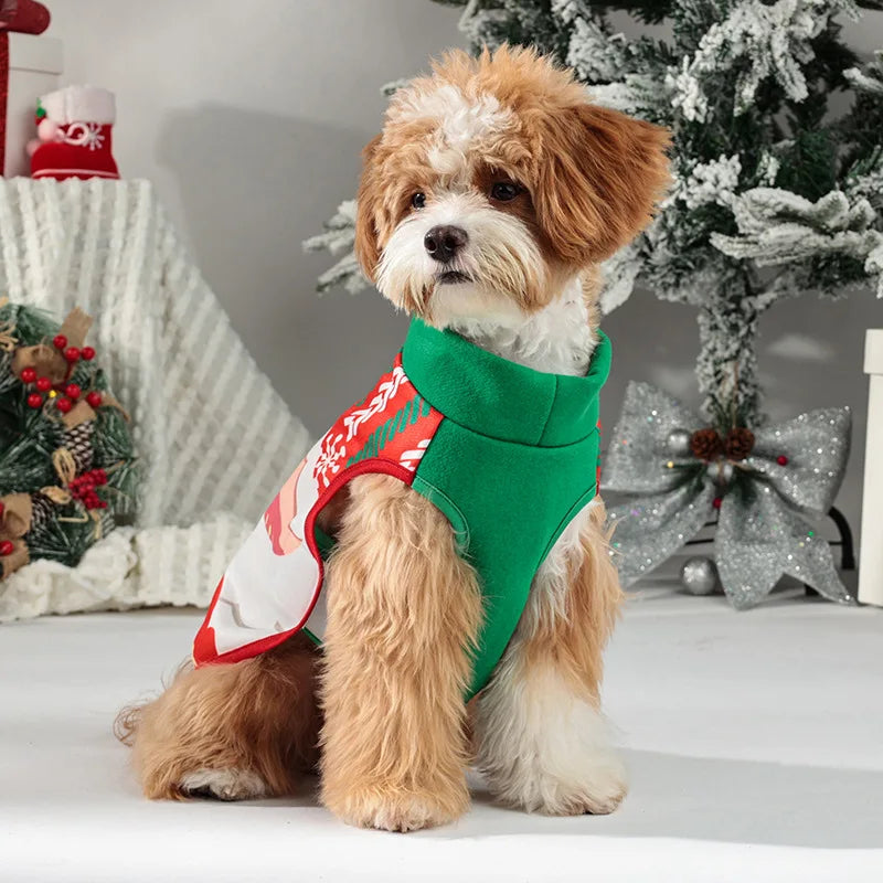 Autumn and Winter Christmas Pet Clothes Two-color Coat Pet Dog Clothes Into Holiday Pet Supplies