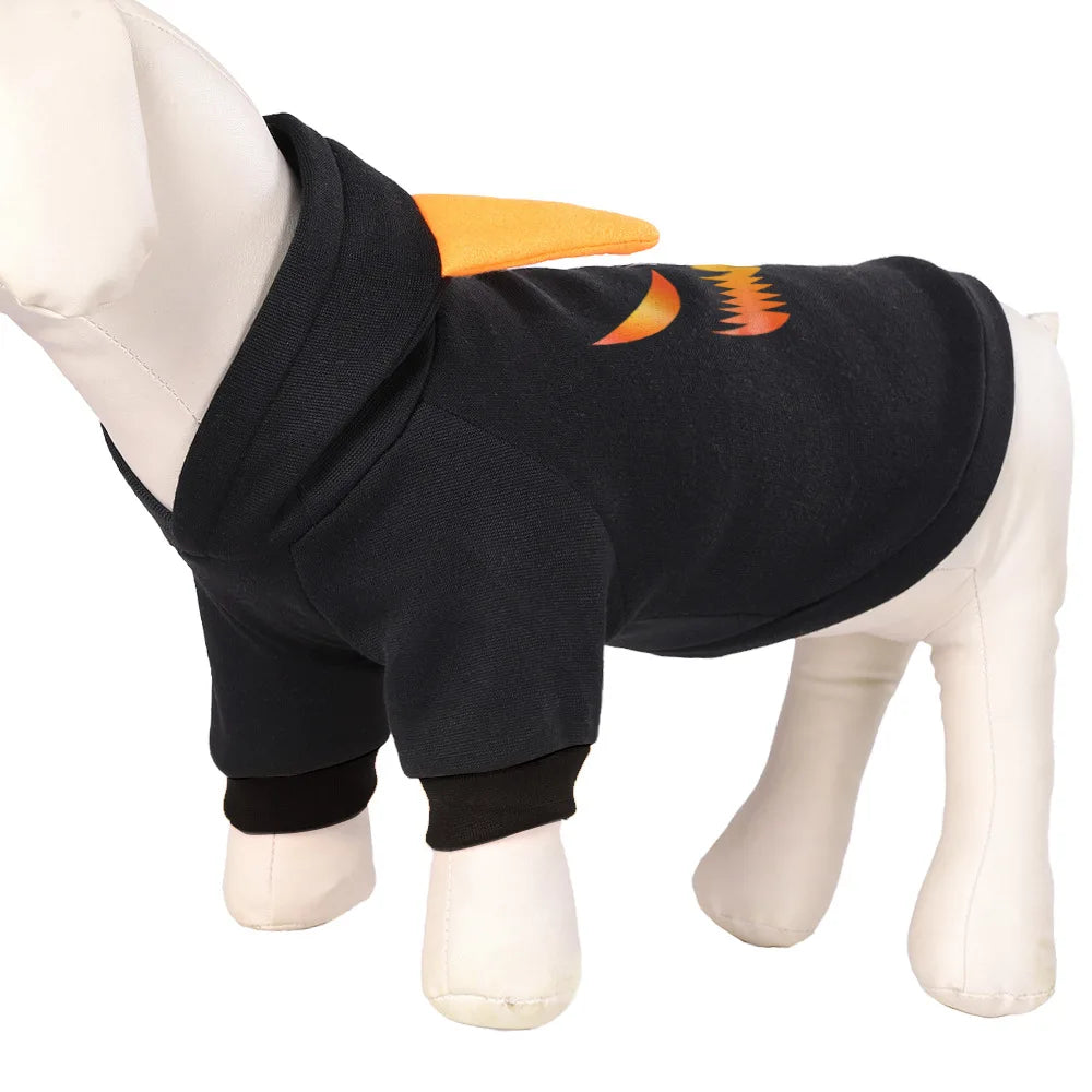 Dog Halloween Pumpkin Costume coat Pet Cosplay Costumes Puppy Warm Outfits Fleece Hoodie Animal Autumn Winter cat dogs Clothes