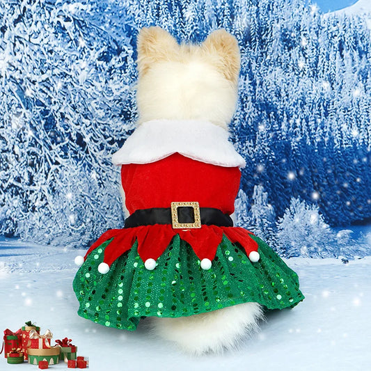 New Christmas Pet Clothing, Holiday Party Dress Up, Dog Clothing, Skirt, Pet Clothing