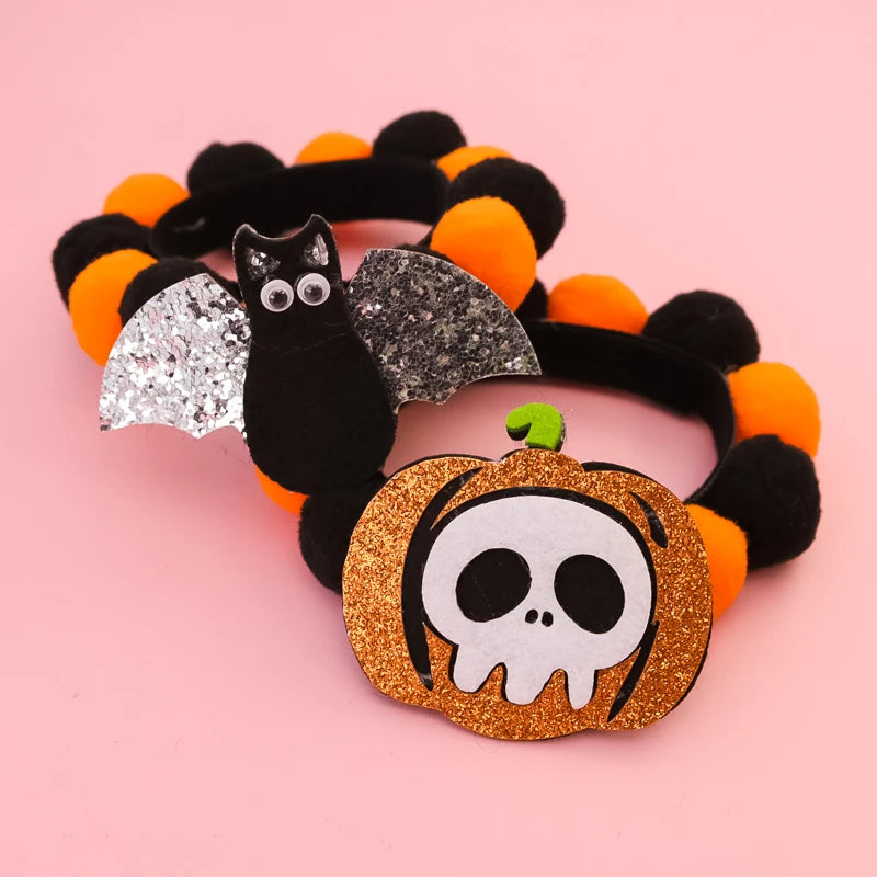 Halloween Dog Accessories Puppy Bow Tie Skull Pet Supplies Bow Pet Dog Bow Tie/tie Puppy Headdress  Harness