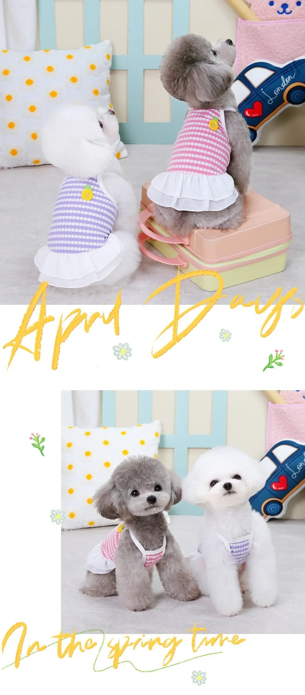 Pet Clothes Kitten Puppy Teddy Bear Pomeranian Dog Clothes Summer Thin Breathable Princess Dress