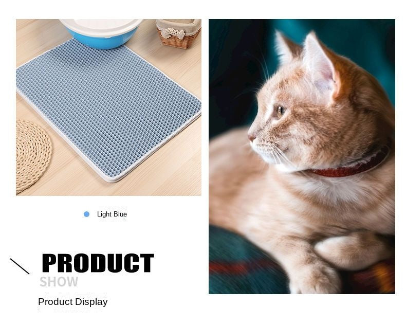 Waterproof Pet Cat Litter Mat Double Layer Pet Litter Box Mat Non-slip Sand Cat Pad Washable Bed Mat Clean Pad Products