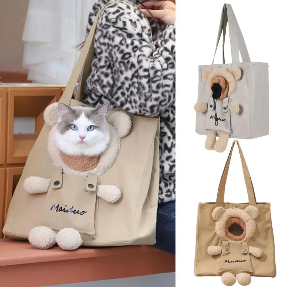 0-5KG Cat Carrier Canvas  BagTote Outdoor Transport Shoulder Bag for Small Dogs Handbag Pouch Puppy Carrier Travel Pet Carrier