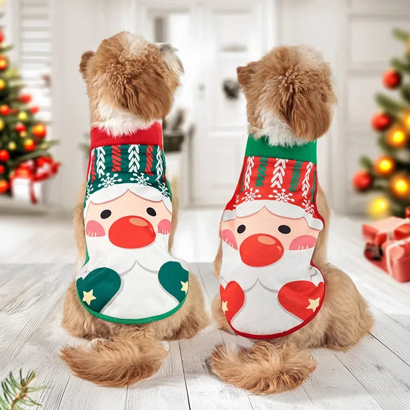 Autumn and Winter Christmas Pet Clothes Two-color Coat Pet Dog Clothes Into Holiday Pet Supplies