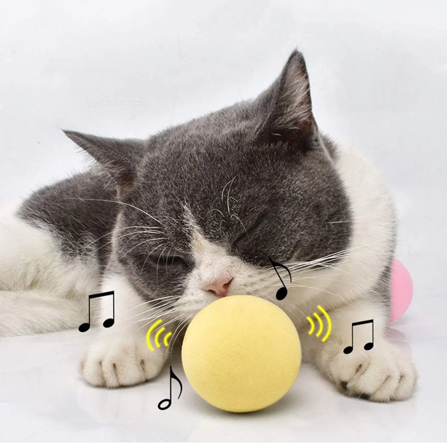 Interactive Ball Smart Cat Toys Plush Electric Catnip Training Toy Kitten Touch Sounding Pet Product Squeak Toy Ball