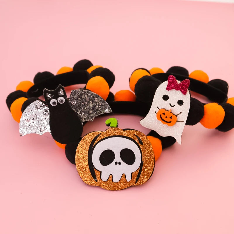 Halloween Dog Accessories Puppy Bow Tie Skull Pet Supplies Bow Pet Dog Bow Tie/tie Puppy Headdress  Harness