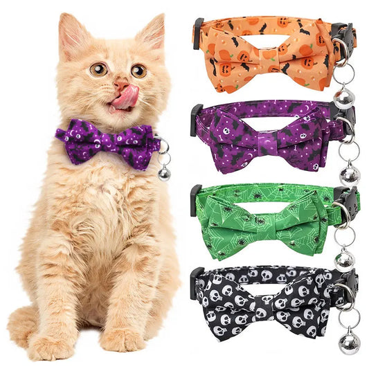 Pet Breakaway Cat Collar Halloween Adjustable Tie Bow Cute Puppy Kitten Collars Rabbit Accessories Pet Pet Products