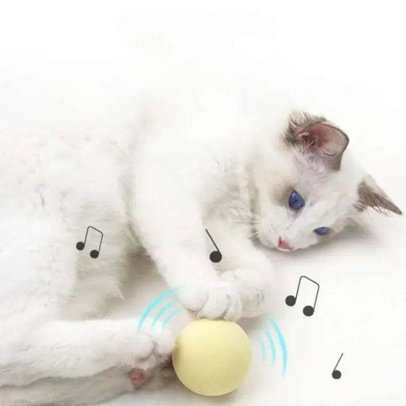 Interactive Ball Smart Cat Toys Plush Electric Catnip Training Toy Kitten Touch Sounding Pet Product Squeak Toy Ball