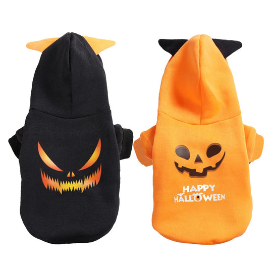 Dog Halloween Pumpkin Costume coat Pet Cosplay Costumes Puppy Warm Outfits Fleece Hoodie Animal Autumn Winter cat dogs Clothes