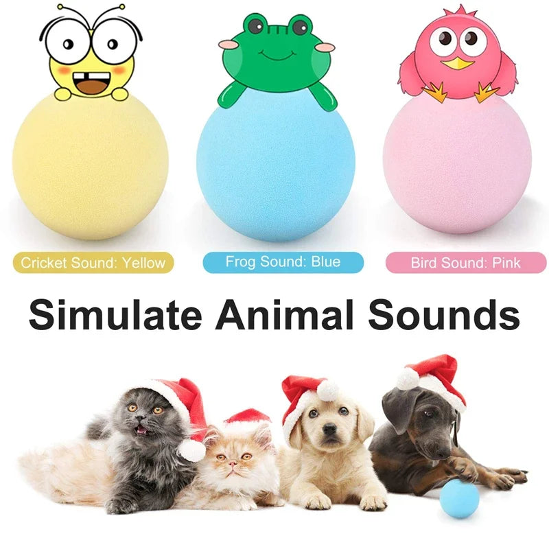 Interactive Ball Smart Cat Toys Plush Electric Catnip Training Toy Kitten Touch Sounding Pet Product Squeak Toy Ball