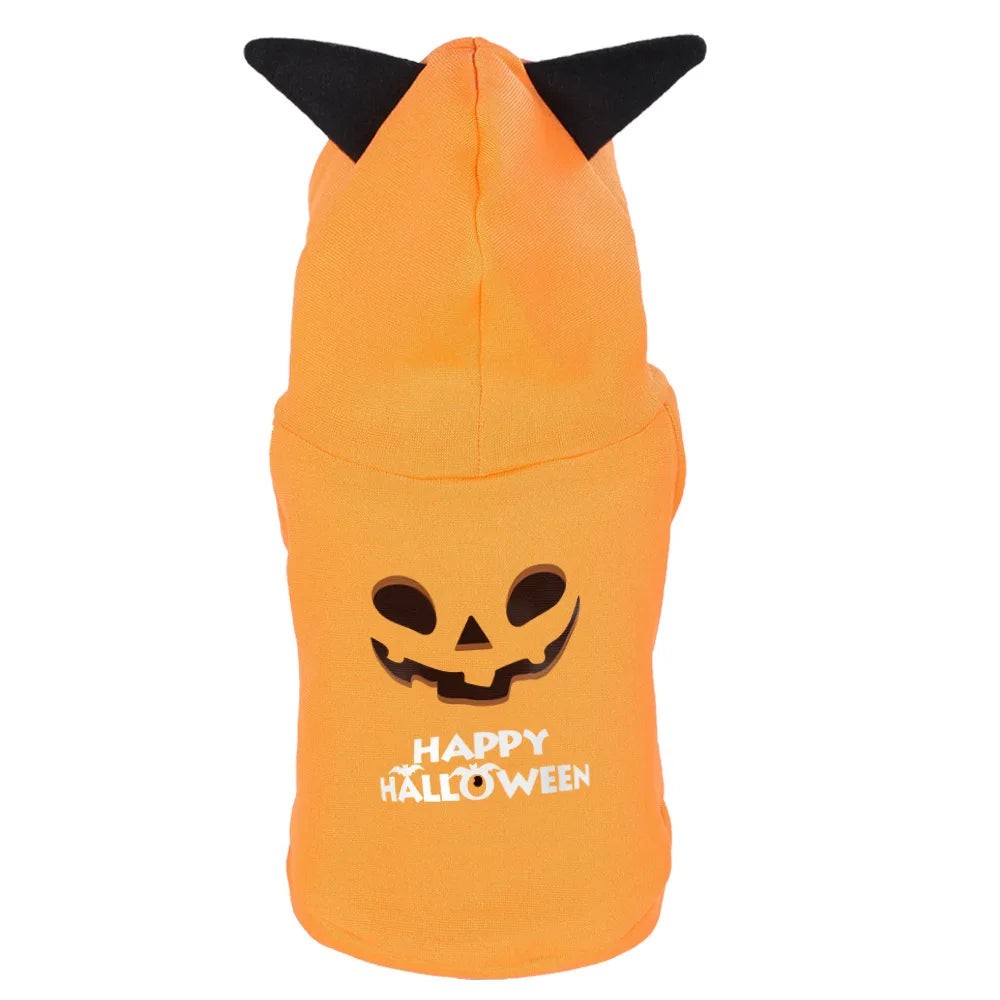 Dog Halloween Pumpkin Costume coat Pet Cosplay Costumes Puppy Warm Outfits Fleece Hoodie Animal Autumn Winter cat dogs Clothes