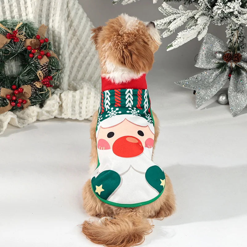 Autumn and Winter Christmas Pet Clothes Two-color Coat Pet Dog Clothes Into Holiday Pet Supplies