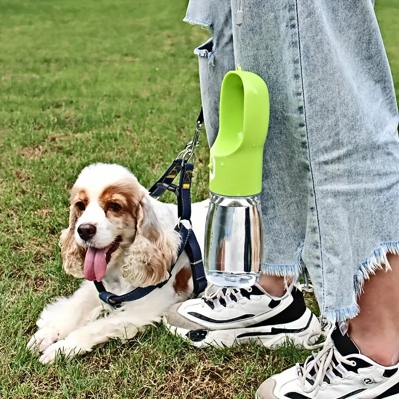 Portable Dog Water Bottle - Leakproof Pet Drinking Bottle with Bowl for Travel and Outdoor Activities