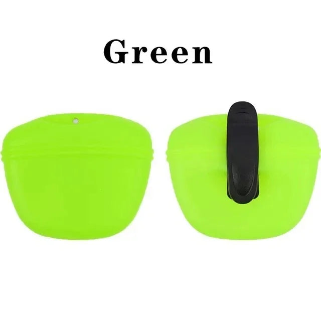 Silicone Pet Dog Training Waist Bag Portable Food Reward Storage Bag Puppy Treat Pouch with Magnetic Clip Pet Outing Supplies