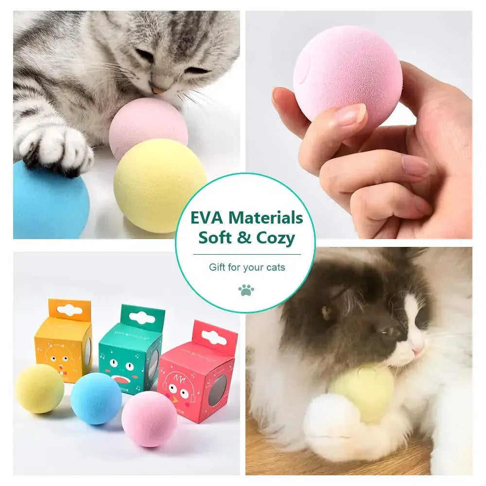 Interactive Ball Smart Cat Toys Plush Electric Catnip Training Toy Kitten Touch Sounding Pet Product Squeak Toy Ball