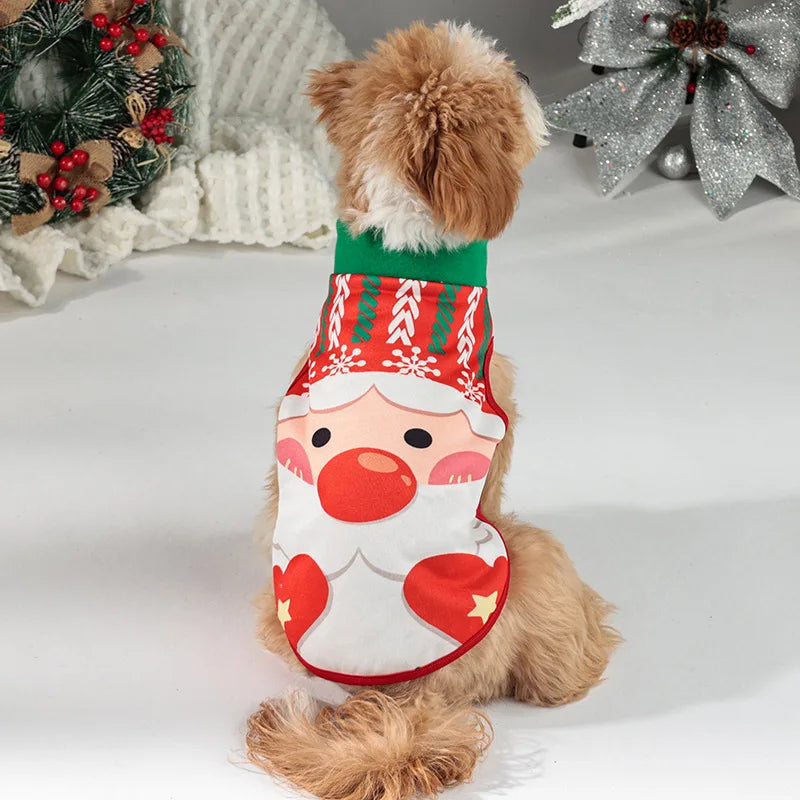 Autumn and Winter Christmas Pet Clothes Two-color Coat Pet Dog Clothes Into Holiday Pet Supplies