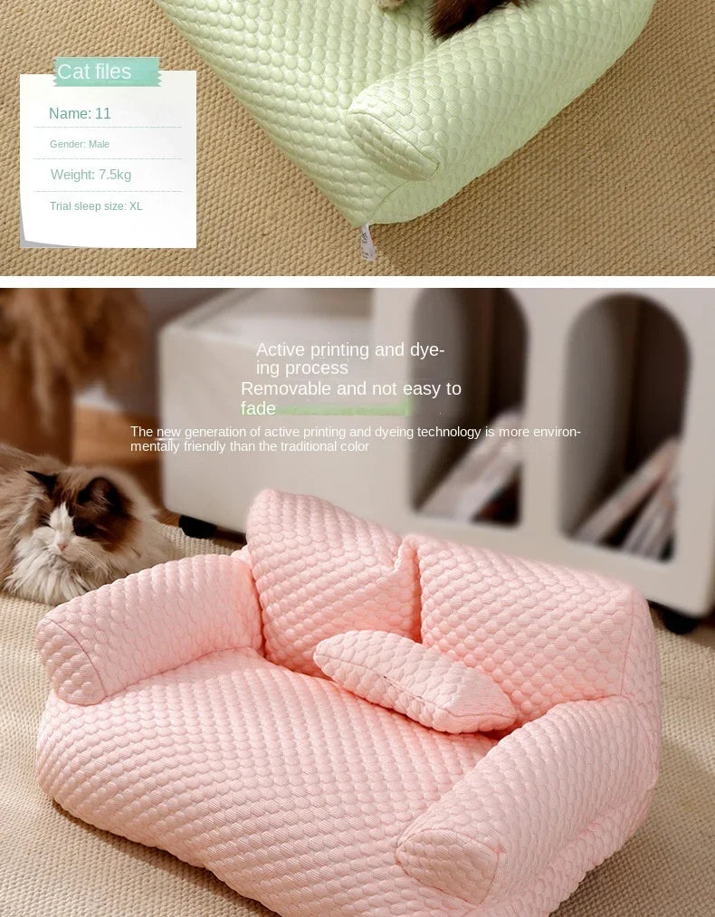 Pet Sofa Wholesale Four Seasons General Can Be Removed and Washed Cat Bed Dog Waterproof Breathable Ice Silk Supplies Cat Kennel