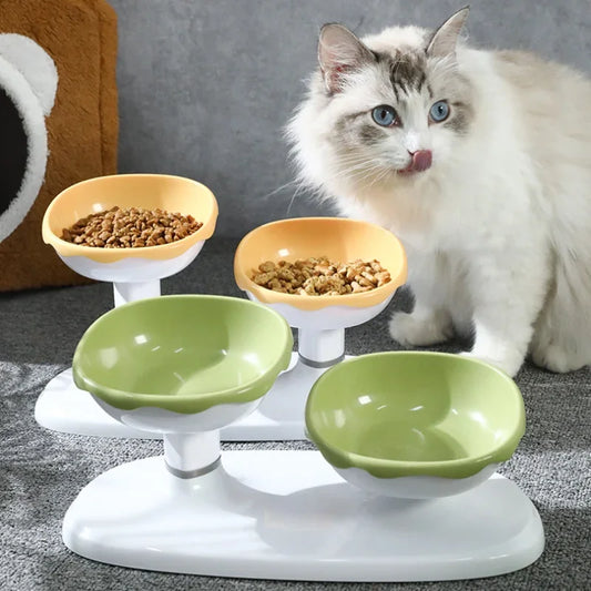 Cat Food and Water Bowl Set Height Adjustable Pet Feeding Cat Bowl for Food and Water Large Capacity Pet Feeder Pet Bowls