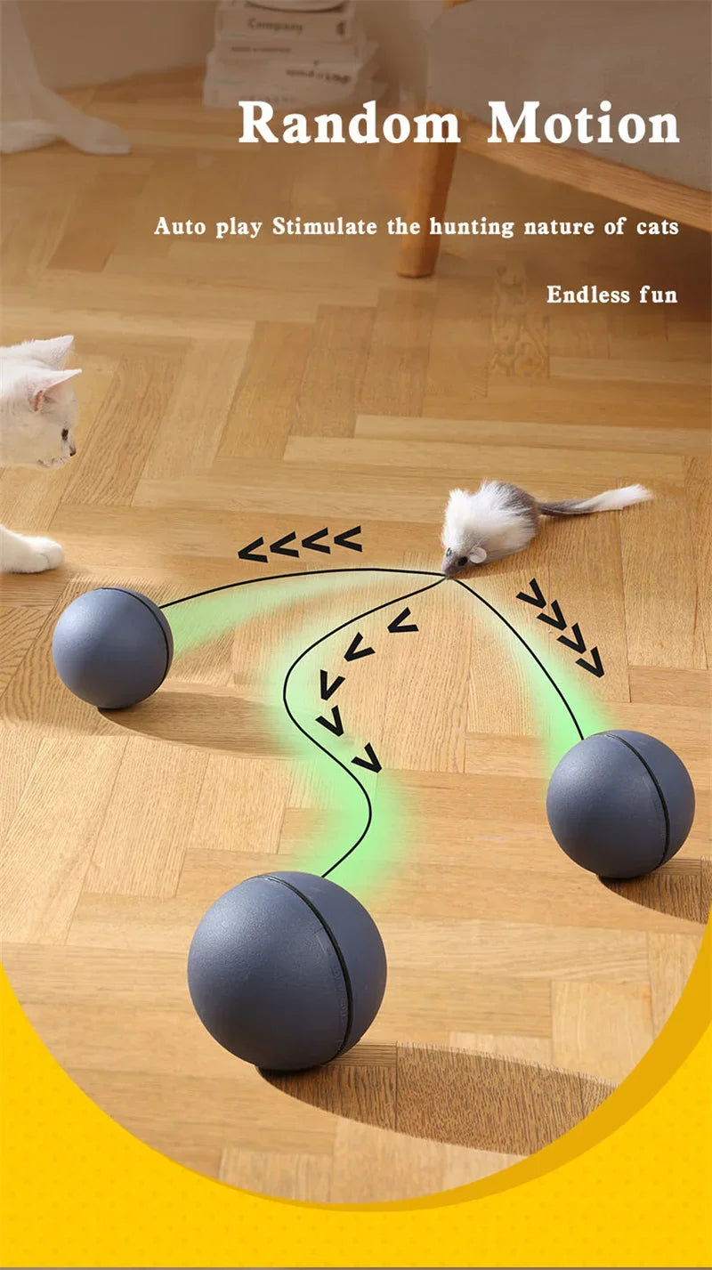 Cat Toys Mouse Teaser Ball Fun Moving Toy for Pet Cat Dog Electric Teaser Ball Automatic Intelligent Rolling Ball