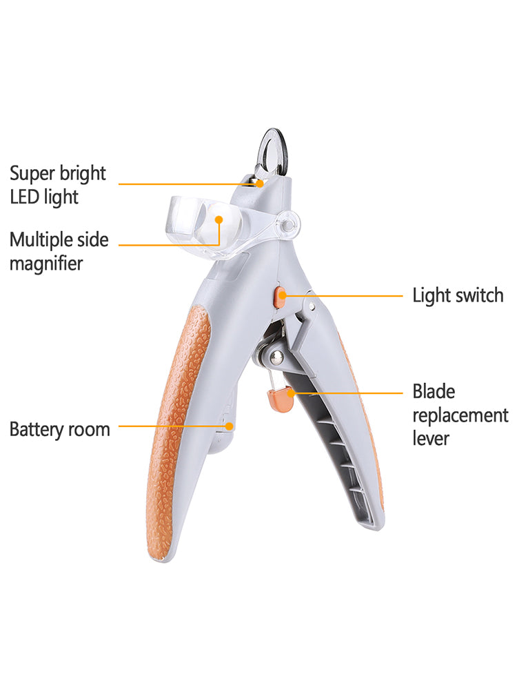 Professional Pet Nail Clipper Scissors Pet Dog Cat Nail Toe Claw Clippers Scissor LED Light Nail Trimmer for Animals Pet Supplie