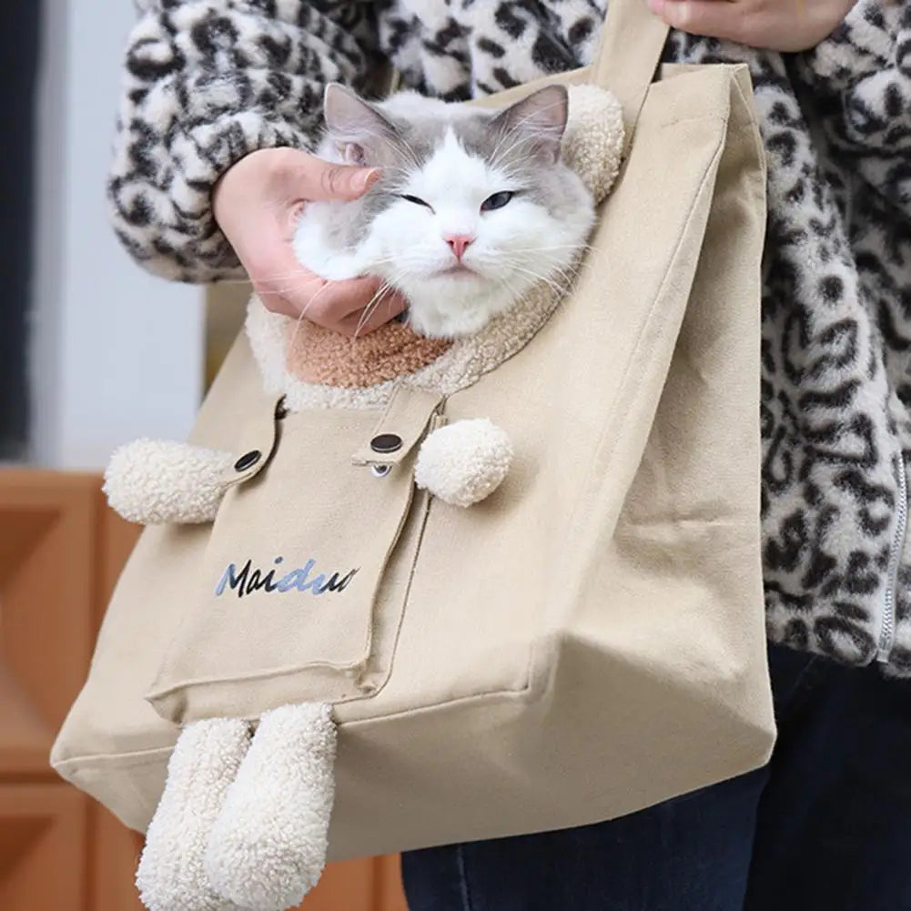 0-5KG Cat Carrier Canvas  BagTote Outdoor Transport Shoulder Bag for Small Dogs Handbag Pouch Puppy Carrier Travel Pet Carrier