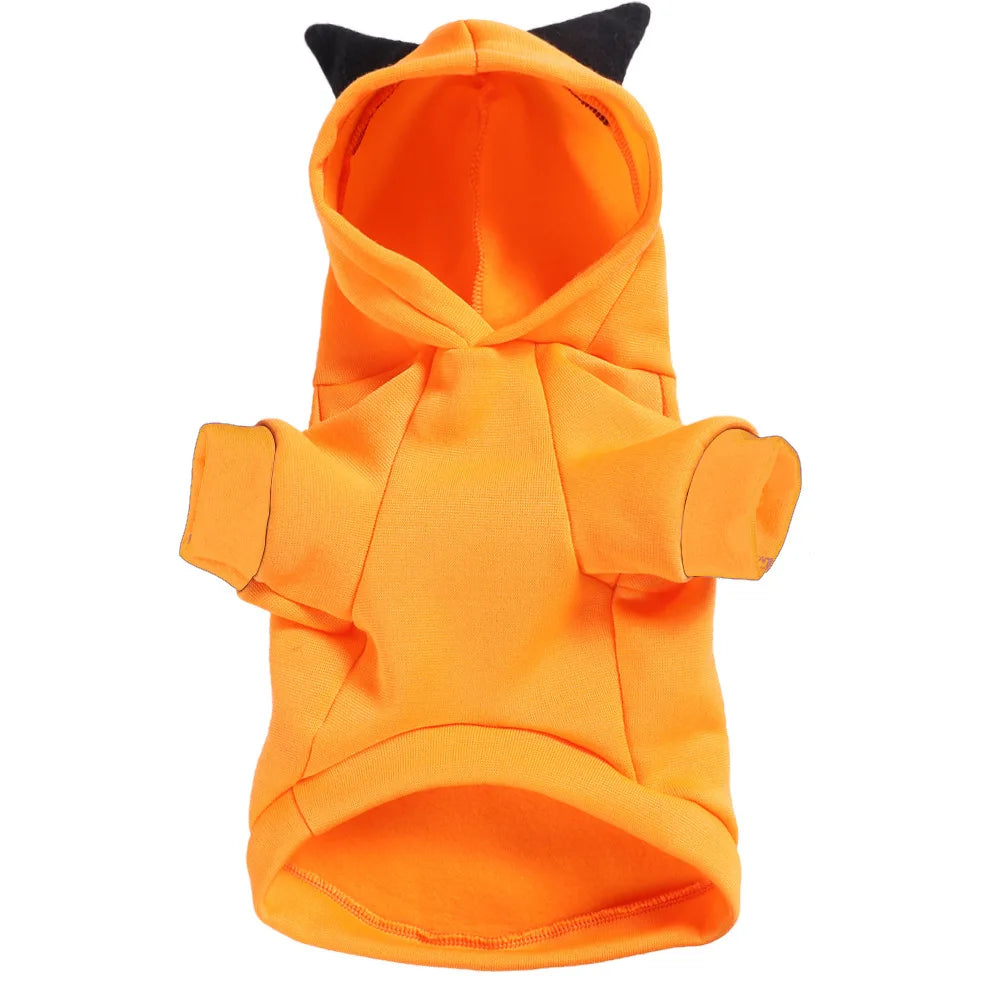 Dog Halloween Pumpkin Costume coat Pet Cosplay Costumes Puppy Warm Outfits Fleece Hoodie Animal Autumn Winter cat dogs Clothes